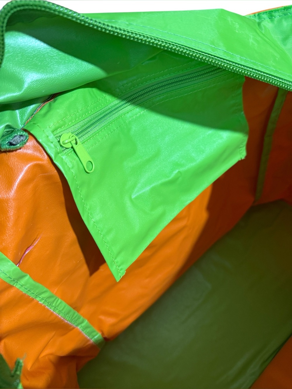 Vintage Totes Beach Bag, Vibrant orange and lime - Picture 5 of 16